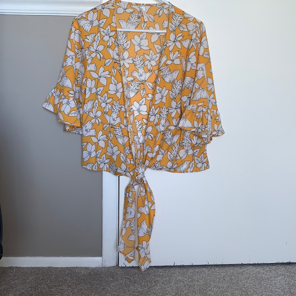 Floral wrap shirt